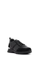 Kadın Siyah Bağcıklı Deri Sneaker | Derimod Kadın Siyah Bağcıklı Deri Sneaker | Derimod