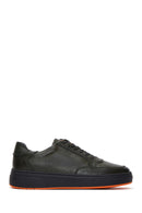Erkek Haki Deri Kalın Tabanlı Sneaker | Derimod Erkek Haki Deri Kalın Tabanlı Sneaker | Derimod