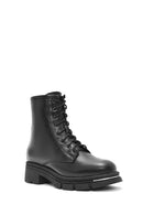 Women's Black Zippered Leather Boots | Derimod Women's Black Zippered Leather Boots | Derimod