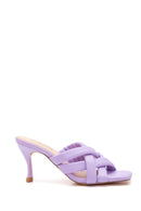 Women's Lilac Heeled Slippers | Derimod Women's Lilac Heeled Slippers | Derimod