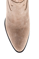 Women's Suede Leather Heeled Boots | Derimod Women's Suede Leather Heeled Boots | Derimod