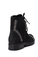 Women's Suede Studded Detailed Boots | Derimod Women's Suede Studded Detailed Boots | Derimod