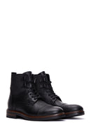 Men's Black Leather Zippered Boots | Derimod Men's Black Leather Zippered Boots | Derimod