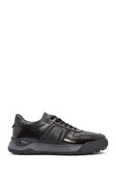 Erkek Siyah Bağcıklı Deri Casual Sneaker | Derimod Erkek Siyah Bağcıklı Deri Casual Sneaker | Derimod