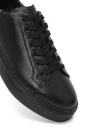 Erkek Siyah Bağcıklı Kalın Tabanlı Deri Sneaker | Derimod Erkek Siyah Bağcıklı Kalın Tabanlı Deri Sneaker | Derimod