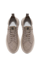Erkek Bej Bağcıklı Desenli Kumaş Sneaker | Derimod Erkek Bej Bağcıklı Desenli Kumaş Sneaker | Derimod