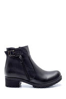 Women's Leather Buckle Detailed Zippered Boots | Derimod Women's Leather Buckle Detailed Zippered Boots | Derimod