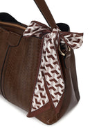 Woman Brown Long-Strap Printed Shoulder Bag | Derimod Woman Brown Long-Strap Printed Shoulder Bag | Derimod