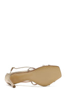 Women's Gold Ankle Buckle Thin Heel Metallic Leather Sandals | Derimod Women's Gold Ankle Buckle Thin Heel Metallic Leather Sandals | Derimod
