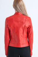 Kylie Women's Leather Jacket | Derimod Kylie Women's Leather Jacket | Derimod