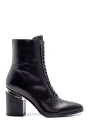 Women's Leather Heel Detailed Boots | Derimod Women's Leather Heel Detailed Boots | Derimod