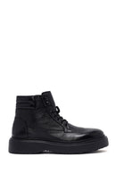 Men's Black Lace-Up Thick-Soled Leather Boat | Derimod Men's Black Lace-Up Thick-Soled Leather Boat | Derimod