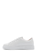 Kadın Beyaz Bağcıklı Deri Sneaker | Derimod Kadın Beyaz Bağcıklı Deri Sneaker | Derimod