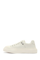 Erkek Beyaz Bağcıklı Deri Sneaker | Derimod Erkek Beyaz Bağcıklı Deri Sneaker | Derimod