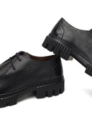 Men's Black Lace-Up Thick-Soled Leather Casual Shoe | Derimod Men's Black Lace-Up Thick-Soled Leather Casual Shoe | Derimod