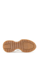 Women's Beige Leather Suede Detailed Sneaker | Derimod Women's Beige Leather Suede Detailed Sneaker | Derimod