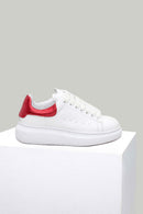 White-Red Women's Leather Sneaker | Derimod White-Red Women's Leather Sneaker | Derimod