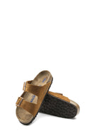 Birkenstock Women's Mink Suede Leather Arizona Sfb Slippers | Derimod Birkenstock Women's Mink Suede Leather Arizona Sfb Slippers | Derimod