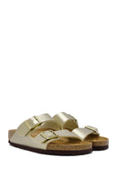 Birkenstock Kadın Altın Arizona Bf Çift Tokalı Terlik | Derimod Birkenstock Kadın Altın Arizona Bf Çift Tokalı Terlik | Derimod