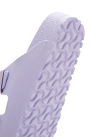 Birkenstock Women's Purple Leather Double Buckle Arizona Eva Flat Slippers | Derimod Birkenstock Women's Purple Leather Double Buckle Arizona Eva Flat Slippers | Derimod