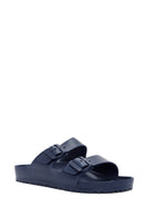 Birkenstock Men's Navy Blue Arizona Eva Double Buckle Slippers | Derimod Birkenstock Men's Navy Blue Arizona Eva Double Buckle Slippers | Derimod