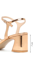 Woman Pink Ankle-Strap Buckled Embellished Chunky-Heel Sandal | Derimod Woman Pink Ankle-Strap Buckled Embellished Chunky-Heel Sandal | Derimod