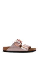 Birkenstock Kadın Bakır Deri Arizona BB Metallic Tokalı Terlik | Derimod Birkenstock Kadın Bakır Deri Arizona BB Metallic Tokalı Terlik | Derimod