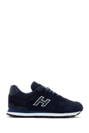 Hammer Jack Men's Navy Blue Peru Suede Leather Sneaker | Derimod Hammer Jack Men's Navy Blue Peru Suede Leather Sneaker | Derimod