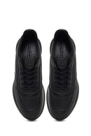 Erkek Siyah Bağcıklı Kalın Tabanlı Deri Casual Sneaker | Derimod Erkek Siyah Bağcıklı Kalın Tabanlı Deri Casual Sneaker | Derimod