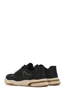 Erkek Siyah Bağcıklı Deri Sneaker | Derimod Erkek Siyah Bağcıklı Deri Sneaker | Derimod