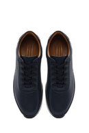 Erkek Lacivert Bağcıklı Deri Casual Sneaker | Derimod Erkek Lacivert Bağcıklı Deri Casual Sneaker | Derimod