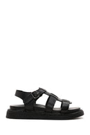 Kadın Siyah Deri Comfort Sandalet | Derimod Kadın Siyah Deri Comfort Sandalet | Derimod