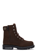 Harley Davidson Men's Dark Brown Nogales Nubuck Leather Boots | Derimod Harley Davidson Men's Dark Brown Nogales Nubuck Leather Boots | Derimod