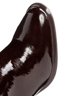 Women's Burgundy Thick Heeled Leather Boots | Derimod Women's Burgundy Thick Heeled Leather Boots | Derimod