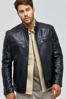 Jerebko Men's Leather Jacket | Derimod Jerebko Men's Leather Jacket | Derimod