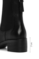 Women's Black Thick Heeled Leather Chelsea Boots | Derimod Women's Black Thick Heeled Leather Chelsea Boots | Derimod