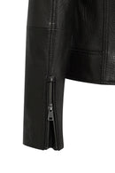 Alba Women's Black Biker Leather Jacket | Derimod Alba Women's Black Biker Leather Jacket | Derimod