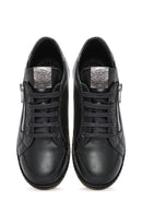 Kadın Siyah Bağcıklı Deri Sneaker | Derimod Kadın Siyah Bağcıklı Deri Sneaker | Derimod