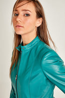 Viola Women's Leather Jacket | Derimod Viola Women's Leather Jacket | Derimod