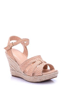 Women's Straw Wedge Heeled Sandals | Derimod Women's Straw Wedge Heeled Sandals | Derimod