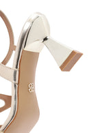 Women's Gold Ankle Strap Chunky Heel Metallic Sandals | Derimod Women's Gold Ankle Strap Chunky Heel Metallic Sandals | Derimod