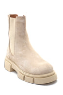 Women's Suede Thick Soled Chelsea Boots | Derimod Women's Suede Thick Soled Chelsea Boots | Derimod