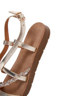 Women's Gold Braided Detail Sandals | Derimod Women's Gold Braided Detail Sandals | Derimod