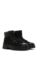 Men's Black Nubuck Leather Zippered Boots | Derimod Men's Black Nubuck Leather Zippered Boots | Derimod