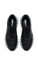 Erkek Siyah Deri Sneaker | Derimod Erkek Siyah Deri Sneaker | Derimod