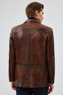 Kevin Erkek Kahverengi Blazer Deri Ceket | Derimod Kevin Erkek Kahverengi Blazer Deri Ceket | Derimod