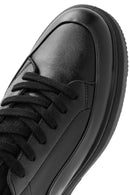 Erkek Siyah Bağcıklı Kalın Tabanlı Deri Sneaker | Derimod Erkek Siyah Bağcıklı Kalın Tabanlı Deri Sneaker | Derimod