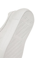 Women's White Lace-up Thick-Sole Leather Sneaker | Derimod Women's White Lace-up Thick-Sole Leather Sneaker | Derimod