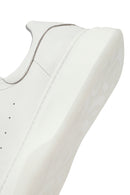 Men's White Lace-Up Thick-Soled Leather Sneaker | Derimod Men's White Lace-Up Thick-Soled Leather Sneaker | Derimod
