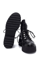 Women's Black Leather Buckle Thick Soled Boots | Derimod Women's Black Leather Buckle Thick Soled Boots | Derimod
